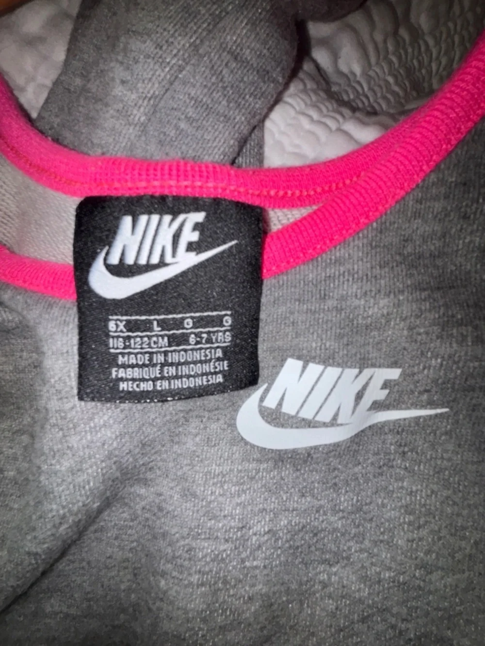 Nike Girls Sportswear Cargo Jumpsuit - Grey Pink Teal Colorblock Sz L or 6X